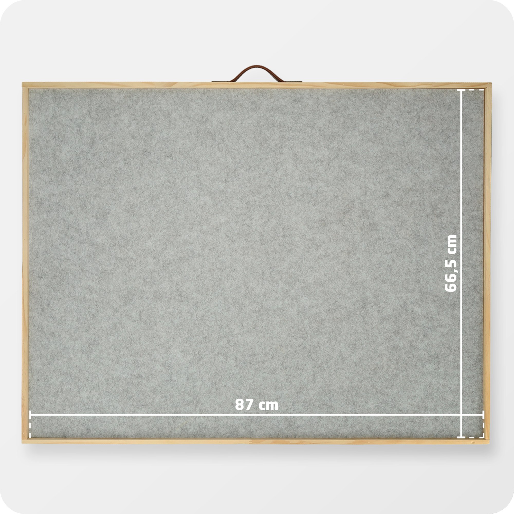 De ergonomische puzzelplaat met vilten ondergrond waarbij de afmetingen van de puzzelplaat staan voor een puzzel van 1500 stukjes.